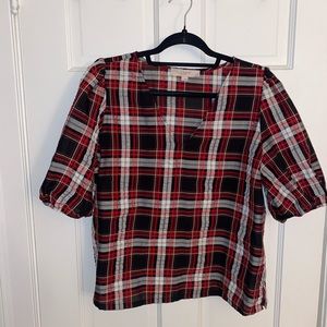 Red Plaid Loft Top